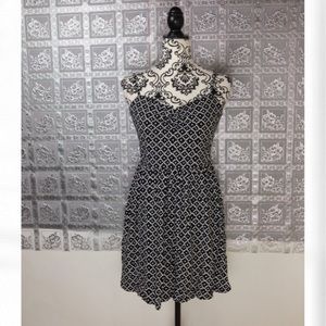 Ann Taylor LOFT Black and White Strappy Dress